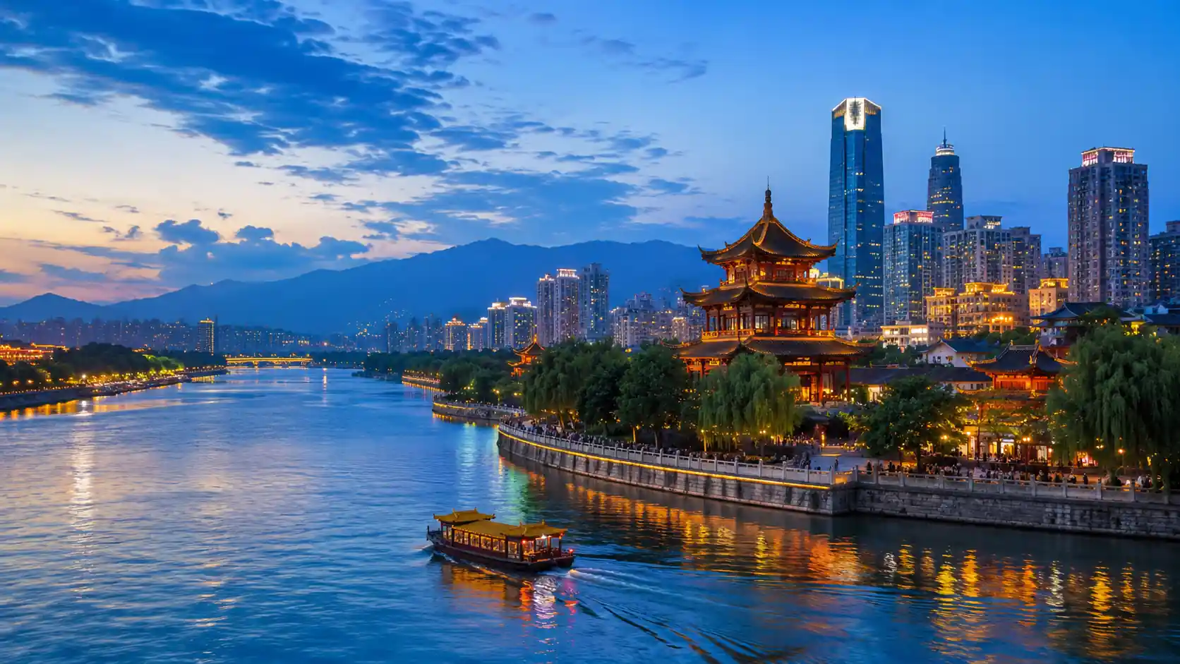 China city skyline and travel scenery