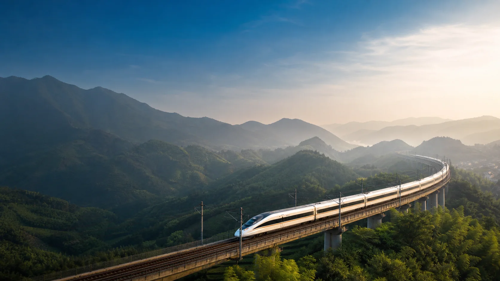China high-speed train platform for travellers preparing transport before arrival