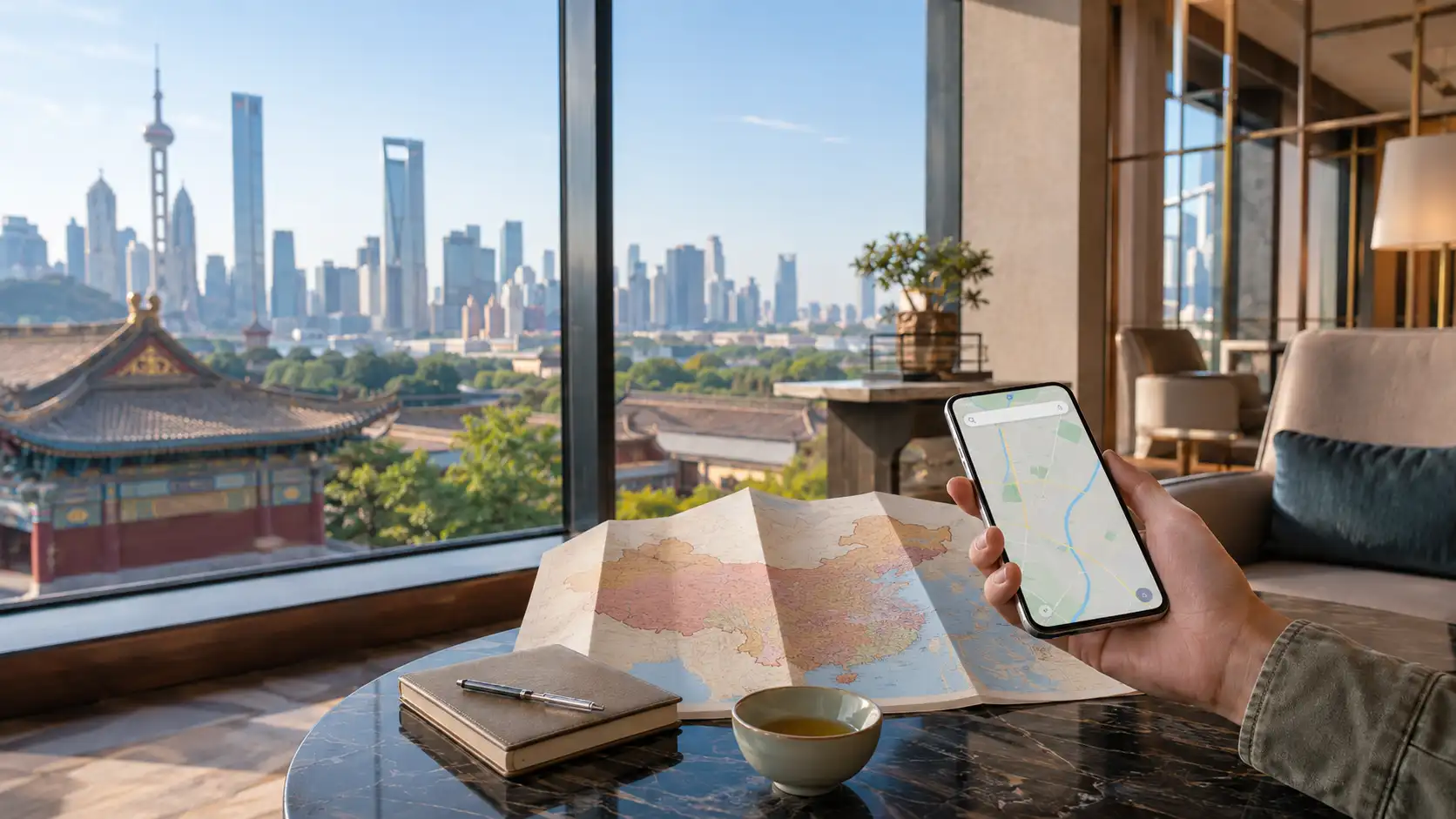 China travel planning search scene